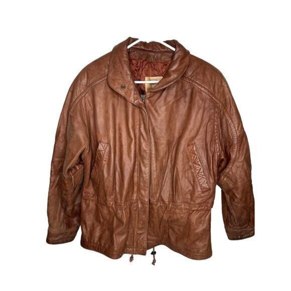 Georgetown Leather Design Men’s Brown Leather Jacket Coat Size Medium